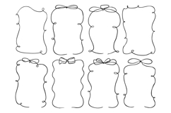 Cute Hand Drawn Ribbon Bow Frame Label Vector Set Product Image 1
