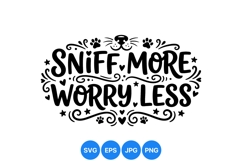 Hand Lettered Dog Quote SVG Design With Paws Product Image 1