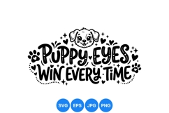 Cute Puppy Eyes Dog SVG Illustration Design Product Image 1