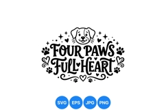 Hand Drawn Four Paws Full Heart Dog Clipart Product Image 1