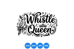 Whistle Queen Bird Vector Illustration Design Product Image 1