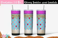 Heart Pencil 20 Oz. Skinny Tumbler wrap sublimation template Product Image 1
