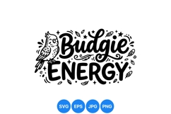 Cute Budgie Bird Illustration With Decorative Feathers Product Image 1