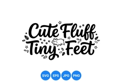 Cute Fluffy Animal Paw Print SVG Design Product Image 1