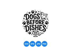 Funny Dogs Before Dishes SVG Clipart Design Product Image 1