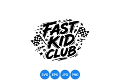 Fast Kid Club Racing Vector Typography Design Product Image 1