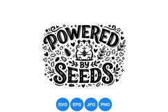 Cute Powered By Seeds Animal SVG Print Design Product Image 1