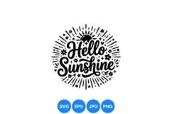 Hello Sunshine Svg Typography Design For Summer Crafts Product Image 1