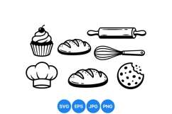 Hand Drawn Baking Tools And Pastry Illustrations Product Image 1