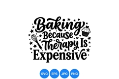 Funny Baking Therapy Quote With Whisk And Cupcake Design Product Image 1