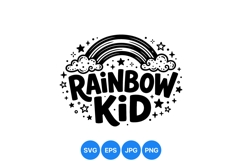 Hand Drawn Rainbow Kid Clipart For Kids Design Product Image 1