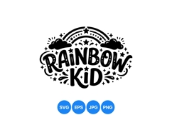 Hand Drawn Rainbow Kid SVG Illustration Design Product Image 1
