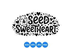 Hand Drawn Seed Sweetheart SVG Illustration Design Product Image 1