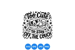 Funny Too Cute Dog Relaxing On Sofa Illustration Product Image 1