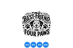 Hand Drawn Dog Best Friend Paw Illustration Product Image 1