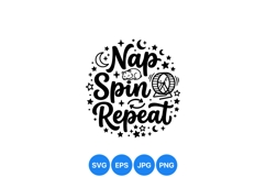 Funny Nap Spin Repeat SVG Clipart Illustration Product Image 1