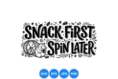 Cute Hamster Snack First SVG Illustration Design Product Image 1