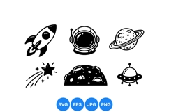 Hand Drawn Space Icon For Crafts Product Image 1