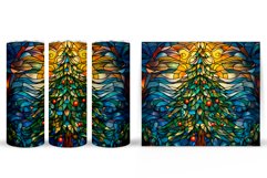Stained Glass Christmas Tree Tumbler Sublimation Product Image 2