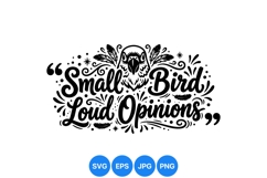 Hand Drawn Small Bird Quote Clipart Design Product Image 1