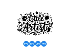 Hand Lettered Little Artist Ink Splatter Clipart Product Image 1