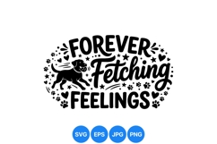 Playful Dog Silhouette with Paw Prints SVG Design Product Image 1