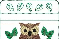 Howard the Owl Zipper Bag / Fully Lined, 4X4 HOOP Product Image 2
