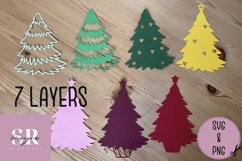 Layered christmas tree| Paper cutting | Christmas tree SVG Product Image 3