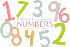 Cute Numbers Watercolor Clipart for Baby Kids Sublimation Product Image 1