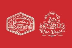 Collection of Travel Lettering Badges Product Image 1