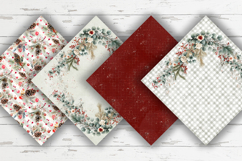 Christmas Digital Paper, Winter Floral Seamless Patterns Product Image 2