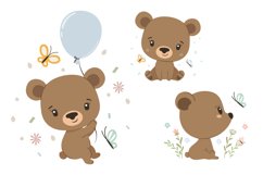 Bear clipart, summer clipart, PNG, EPS, JPG Product Image 1