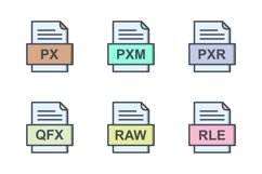 Set Of File Formats Icons Product Image 1