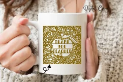 Thank you,Teacher paper cut design SVG / DXF / EPS / PNG Product Image 2