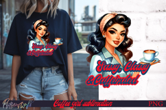 Pin-Up Coffee Girl Quote | Sassy, Classy &amp; Caffeinated Product Image 1