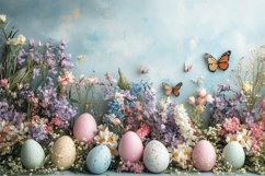 Butterfly Background, Easter Eggs Background Design Product Image 1