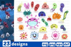 Virus SVG Bundle, quarantine svg, bacteria clipart Product Image 1