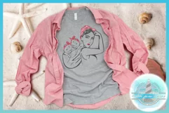 Rosie The Riveter Mom of Twin Girls SVG Product Image 3