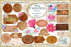 Watercolor Wood Signs , Floral Bouquets , flower arrangement Product Image 1