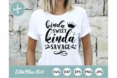 Kinda sweet kinda savage SVG, Sassy quote svg, Funny svg Product Image 1