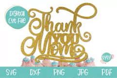 Thank You Mom Cake Topper SVG |Thank You Sign SVG Product Image 1
