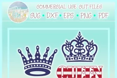 King And Queen Usa Flag Crown Svg Dxf Eps Png Pdf Files Product Image 4