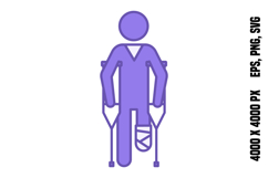 Colored Crutches Icon Product Image 1