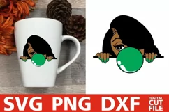 Peeking Black Girl svg, Melanin poppin ,Black woman, African Product Image 3