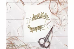 Floral ribbon svg, Wedding flowers svg, wedding monogram svg Product Image 3
