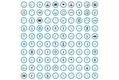 100 profession icons set, cartoon style Product Image 1