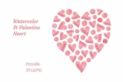 St Valentine's day Watercolor Heart clipart Product Image 1