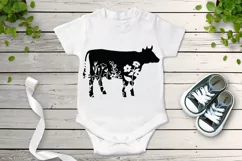Floral Cow SVG, Flower Cow SVG Cut File, Floral Cow Clipart. Product Image 3