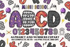 Wizard Magic School Alphabet Clipart, wizard letters doodle Product Image 1