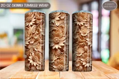 3D Seamless Sublimation Skinny Tumbler Wrap| 20oz | Png Product Image 3